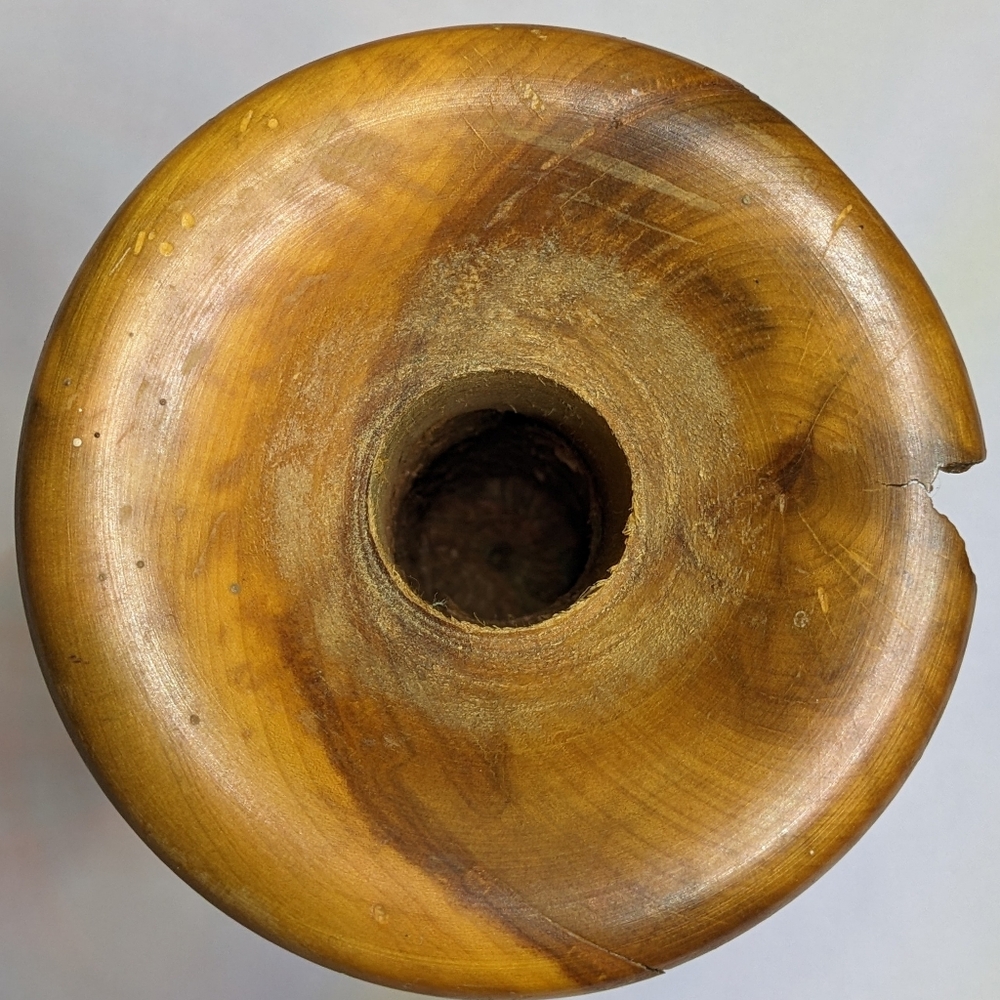 Dave Patton Signed Wood Vase, Lathe Turned Hard Maple?, 9" - Picture 4 of 11